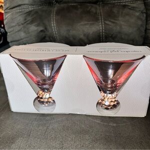 Cupcakes and Cashmere Pink Crystal Martini Glasses Set (2)